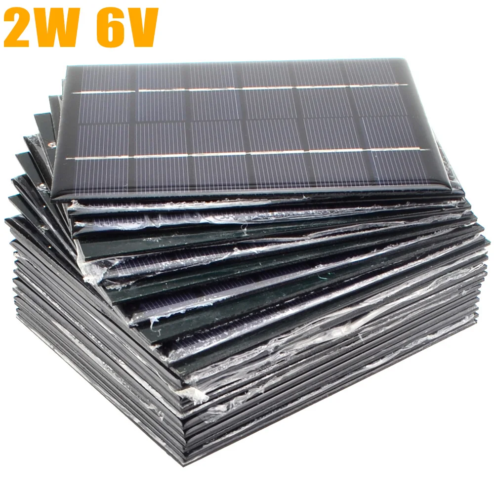 

20pcs/lot 6V 330mA 2W mini solar panels small solar power 3.6v battery charge solar led light solar cell drop shipping