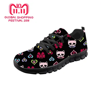 

Balinese Cat Fashion Colorful Floral Printed Women's flat Autumn Light Lace Up Shoe Casual Ladies Low Top Shoes Zapatillas Mujer