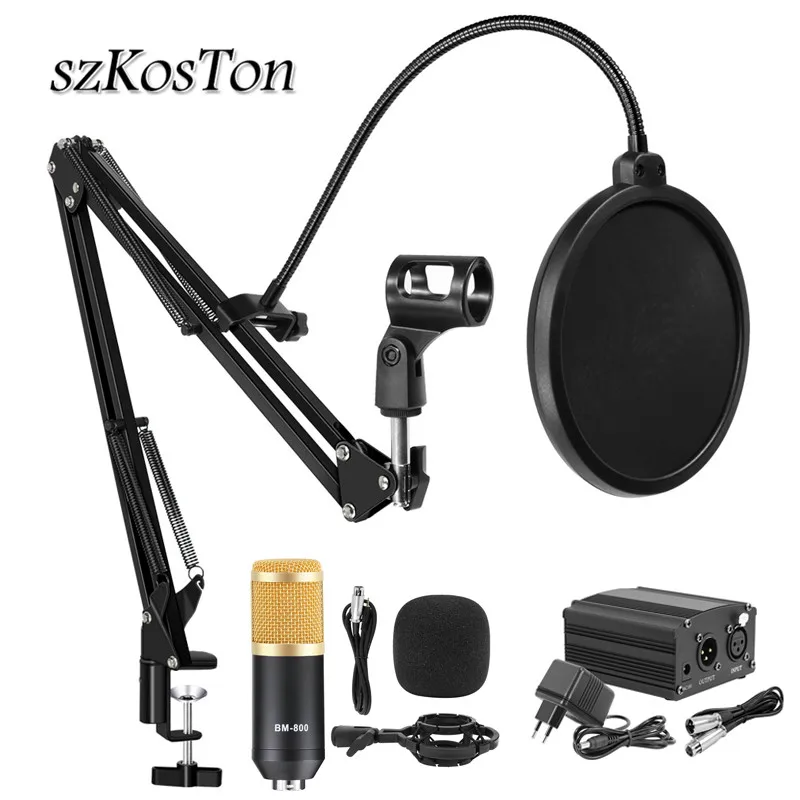Cena Bm 800 mikrofon studyjny profesjonalny mikrofon kondensujący Karaoke zestawy bm800 mikrofon komputerowy do nagrywania na żywo