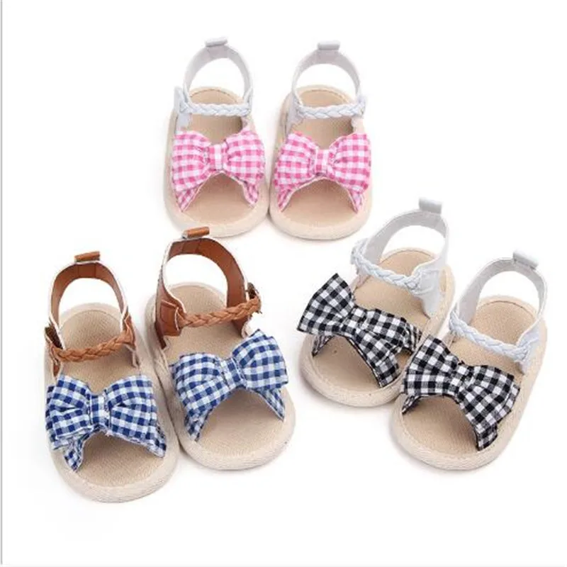 

New Bowknot Baby Shoes Newborn Girls First Walkers Summer