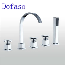 Dofaso смеситель для ванной комнаты смеситель для душа Бронзовый 3 ручки Водопад 5 шт. слив ванны смеситель для душа на бортике смеситель для душа