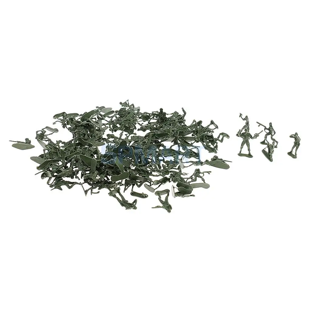 120pcs Plastic Army Playset 4cm WWII Soldier Army Men Action Figures Collectibles Gift - Army Green