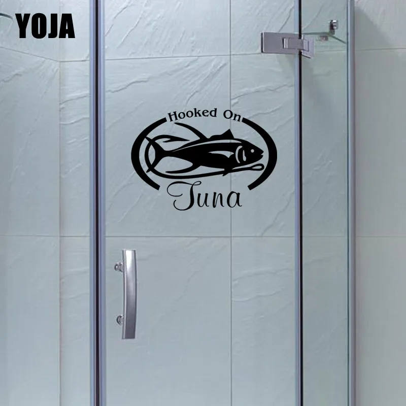 YOJA 15x21 3 см тунец Ванная комната душа Стекло наклейки домашний декор для стен