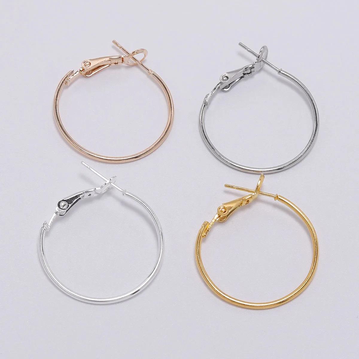 Gold/Silver Plated Beading Hoop Earrings 50MM 40MM 10Pcs 35MM 60MM 