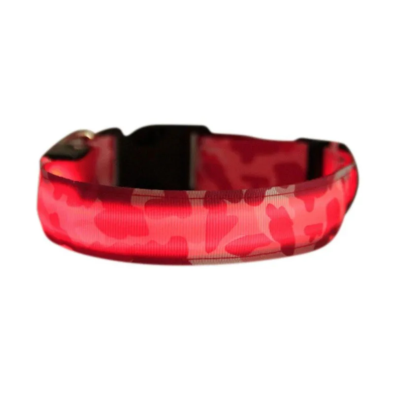 Светодиодный ошейник ночь безопасности проблесковый маячок Собака Кошка Воротник с USB кабель для зарядки собак аксессуар-usb аккумуляторная - Цвет: Красный