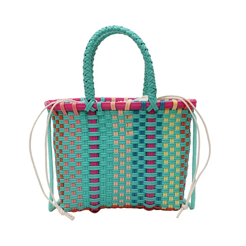 

2019 New Messenger Bag Fashion Beach Blue Handbags Straw High Capacity Shoulder Bags for Women Woven Handbag Female Handbags