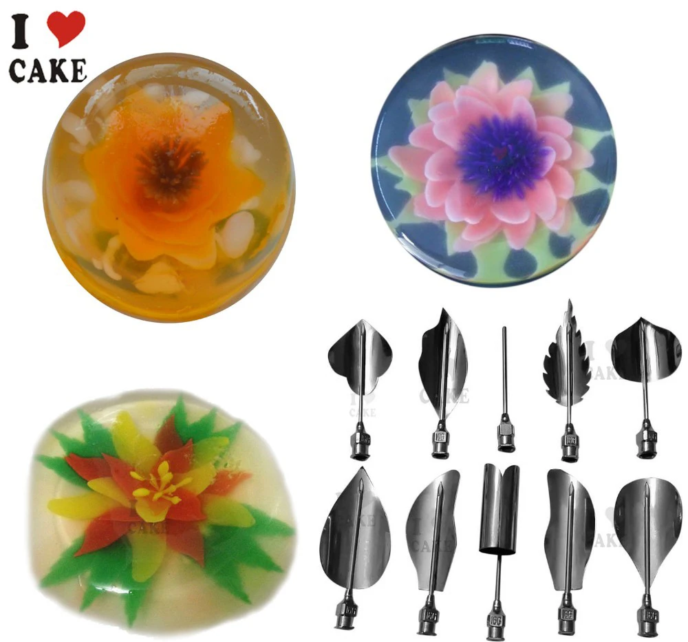 3D Gélatine Art outils-Jello-gurbias 3D Gelée Gâteau Outils Ensemble # 1-10 Aiguilles