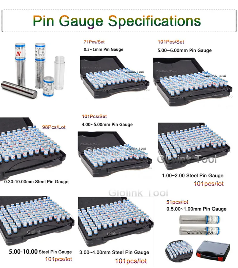 71pcs/set 0.3-1.00mm Precision Steel Pin Gauge 0.3-1 step 0.01mm Smooth Plug Gauge Hole Gauge set pin Measuring Tool with box