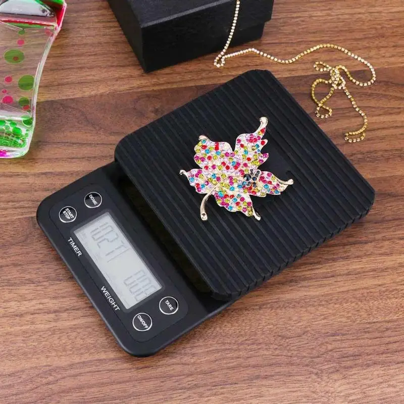 3 кг x 0,1 г Мини ЖК-дисплей цифровые электронные капельный кофе масштаба с таймером 0,1 г Цифровой Кофе Вес весы для домашних животных таймер