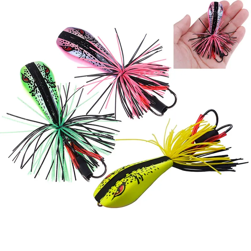 1PC soft tube bait japan plastic fishing lures frog lure treble hooks