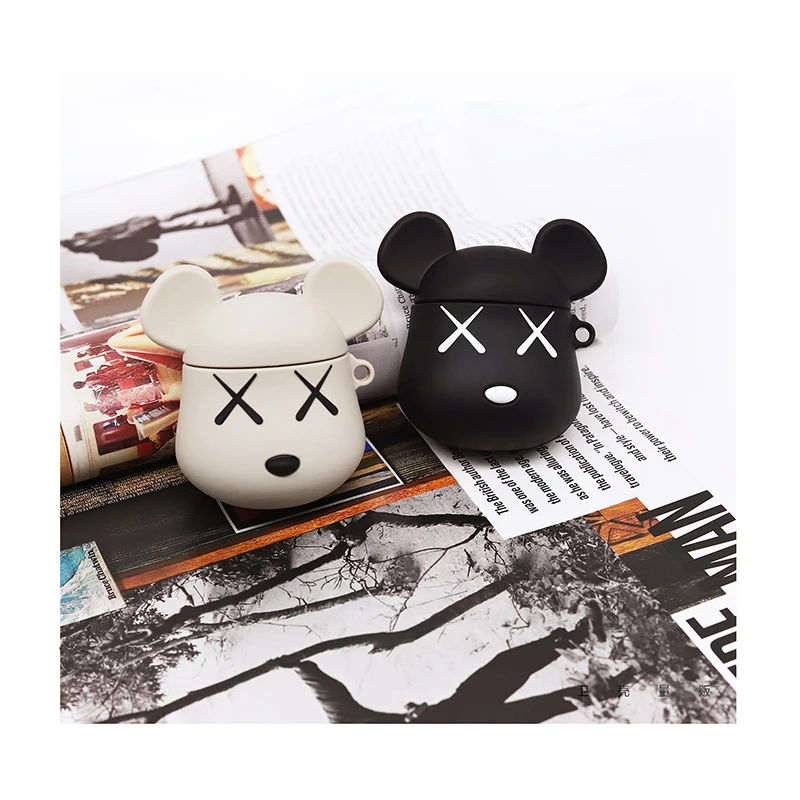 Carbon fiber soft leather Wireless Earphone Charging Cover Bag for Apple AirPods 1 2 car AMG Motorsport Bluetooth Headset Box