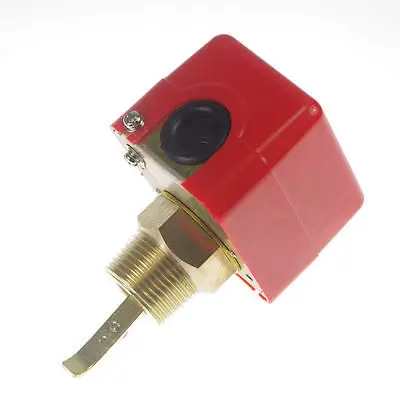 

1)1/2" 220V 3A Water/Paddle Flow Switch BSPP Thread Connection SPDT Contacts Red