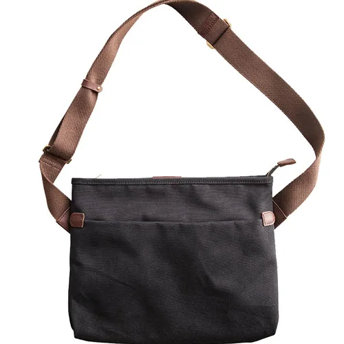 AETOO винтажная простая Холщовая Сумка мужская сумка через плечо летняя маленькая сумка через плечо сумка для ipad - Цвет: Черный