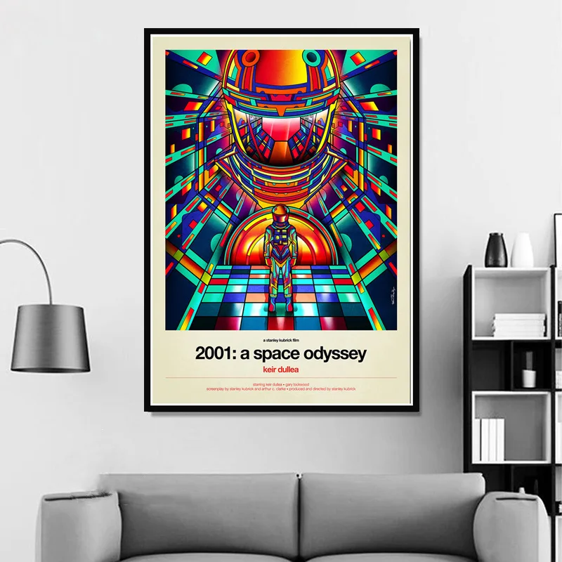 2001 A космическая Одиссея поп-фильм ретро-плакат с изображением космонавта и