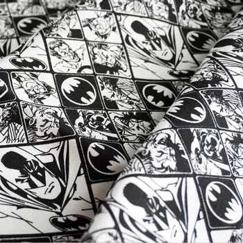 

Canvas Fabric for Bag Cartoon Batman Printed Canvas Cotton Fabric quilting patchwork Home Cloth DIY Sewing Pillow Table Cloth