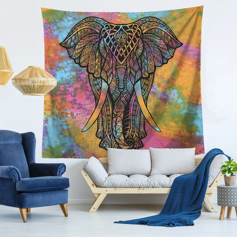

2019 New Indian Mandalas Wall Multi Color Indian Elephant Tapestry Mandala for Home Decorative Tapestries Yoga Mat