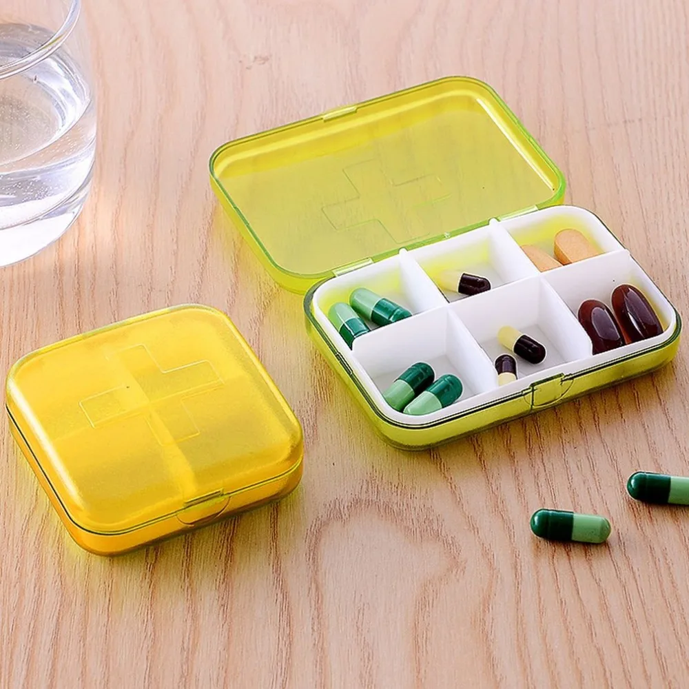 

Tiny Pill Box Portable Travel First Aid Kits Vitamin Case Storage Organizer with Removable Multiple Compartment Pills Container