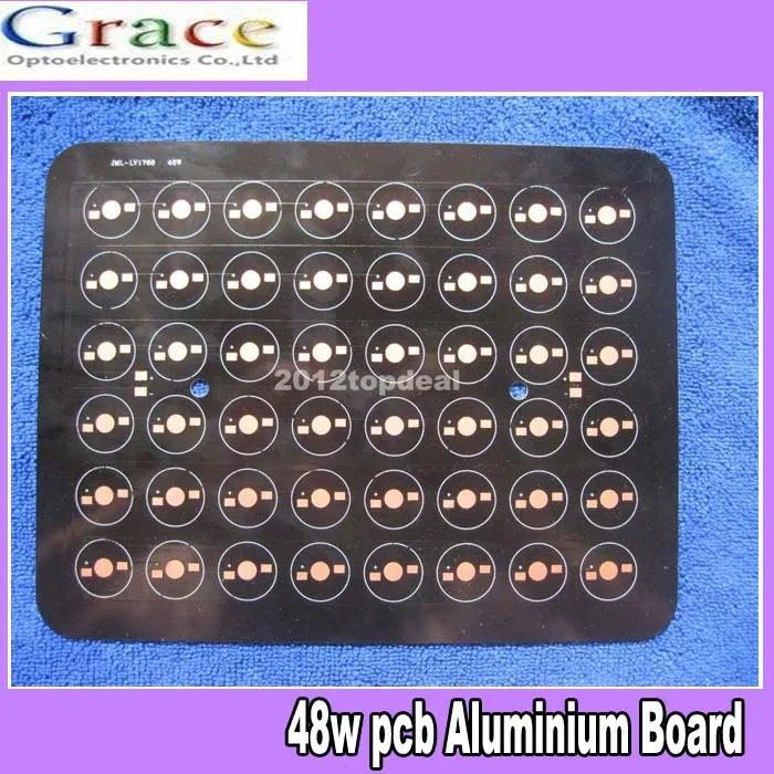 

48W 24x2 225*175MM Aluminium PCB Circuit Board for 48pcs x 1W,3W High Power LED