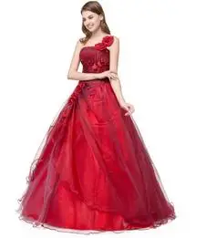 Ruthshen/бальное платье, бальные платья Vestidos De 15, красное милое платье шестнадцать, платье на одно плечо, дебютантное платье, Robe De Bal - Цвет: picture red