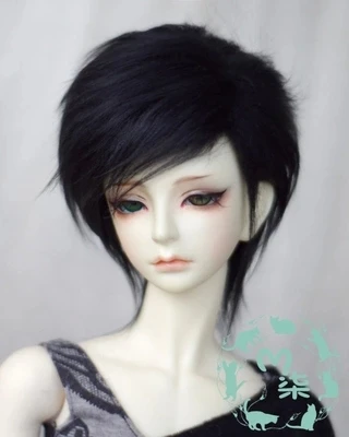 Черного цвета на меху парик BJD кукла дядя 1/3 1/4 1/6 16-17 см 18-19 20-21 22-23 HH44 | Игрушки и