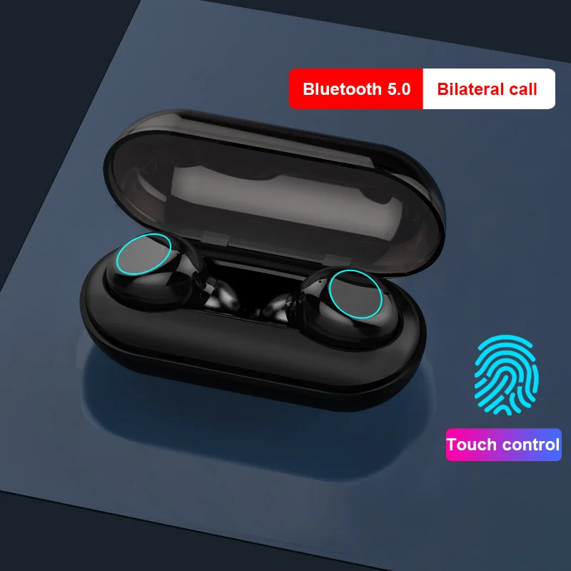 

Bluetooth 5.0 True Wireless Earphones with Mic IPX8 Waterproof Sports Mini Wireless Earbuds Noise Cancelling Bluetooth Headsets