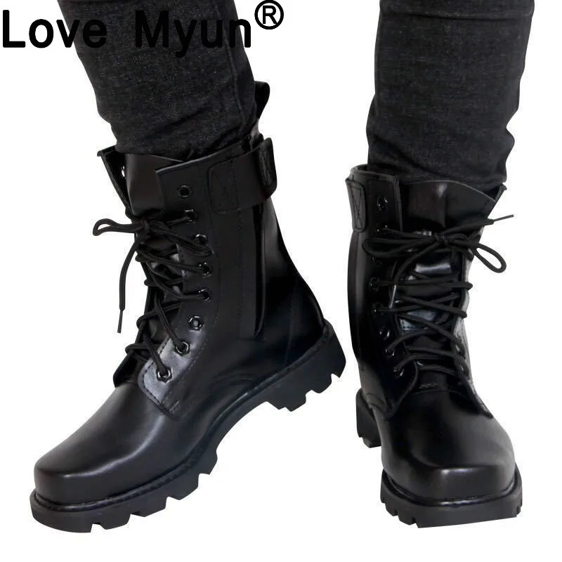 

Fashion Army black leather Boots Men Military Boots Tactical Combat Boots Waterproof Summer/Winter Desert Boots jkm89