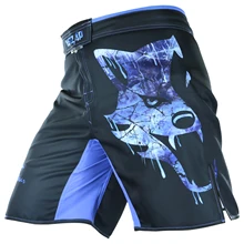 VSZAP мужские короткие бермуды боксео Муай Тай ММА шорты для кикбоксинга Санда одежда для фитнеса Freeze Wolf эластичные тренировочные брюки