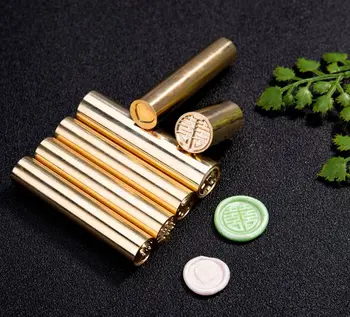 

1 piezas cilíndrico cera de sellado de latón vintage sobre sello tarjeta decoración con amor sobre sakura gracias carta sello