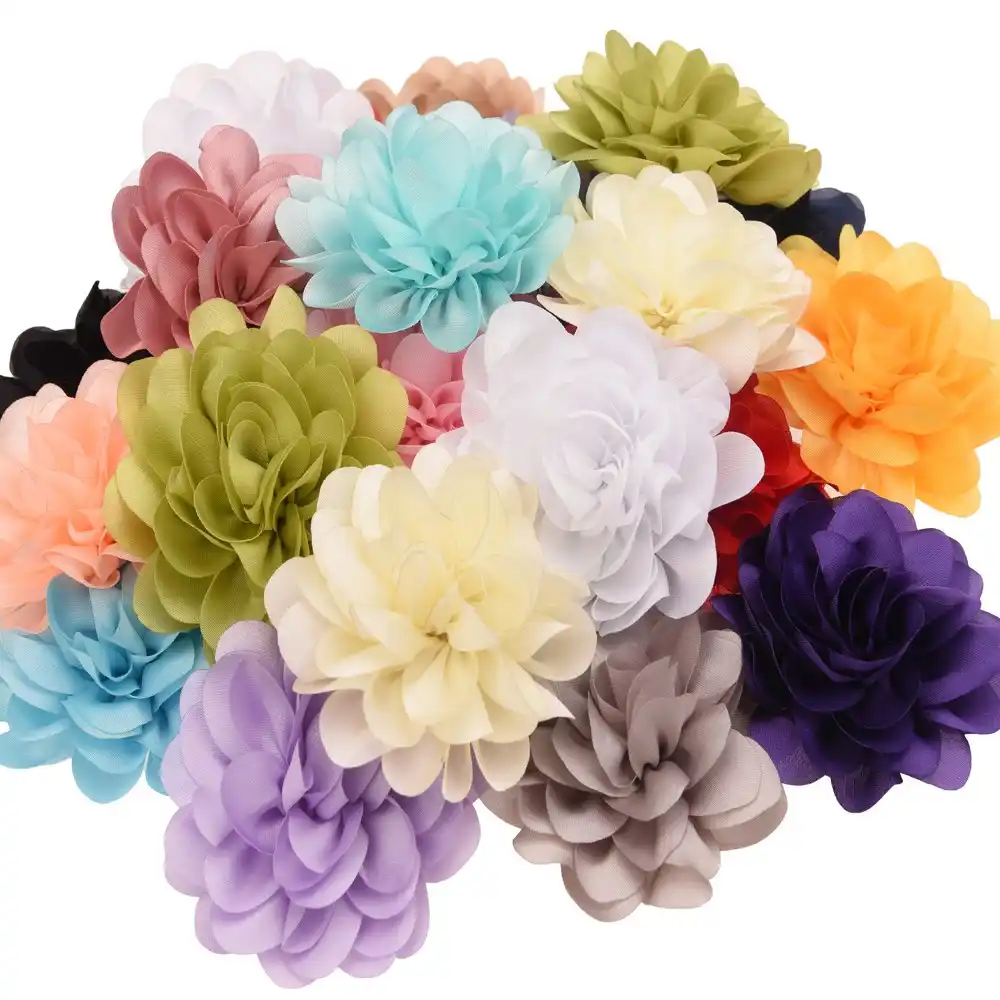 20PCS Rose Bud Flower Fashion Hair Accessories Mini Rosette Flower DIY
