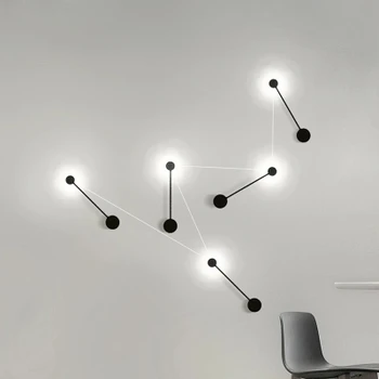 

Modern Lron DIY LED Wall Lighst White/black Wall Lamp Living Room TV Wall Rooms Lighting Fixtures Luminaire Applique Wandlampen