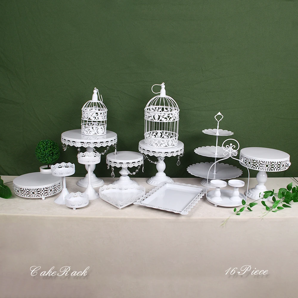 Свадебные украшения Белые Свадебные десерт лоток стойка для кексов, пирожное-Корзиночка поддона подставка для торта стол декоративное украшение для вечеринки 18-4 шт./набор