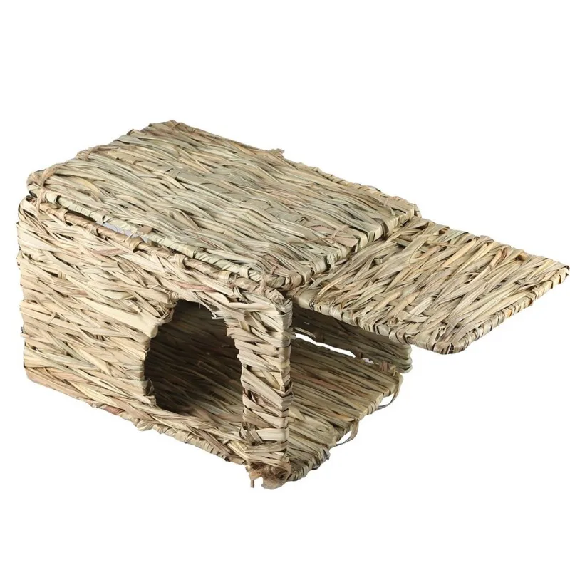  Handcraft Woven Grass Hamster Nest Small Pet Rabbit Hamster Cage House Chew Toys Foldable Pig Rat H