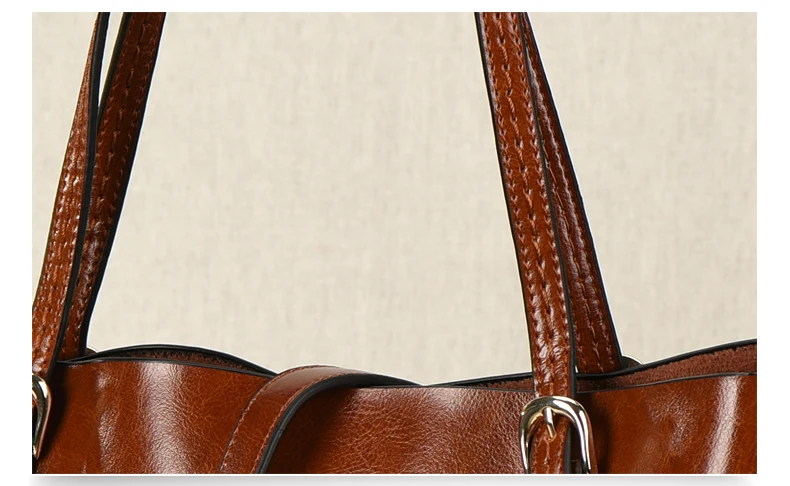 GESUNRY Brand 2018 Fashion Women Handbag Genuine Leather Women Bag Soft Oil Wax Leather Shoulder Bag Large Capacity Casual Tote (14)