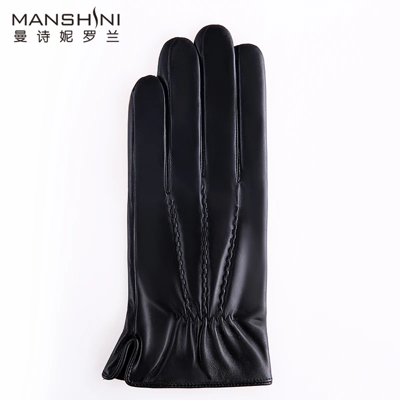 Перчатки из козьей кожи, мужские перчатки с сенсорным экраном, толстые теплые зимние замшевые перчатки, перчатки для джентльменов MLZ104