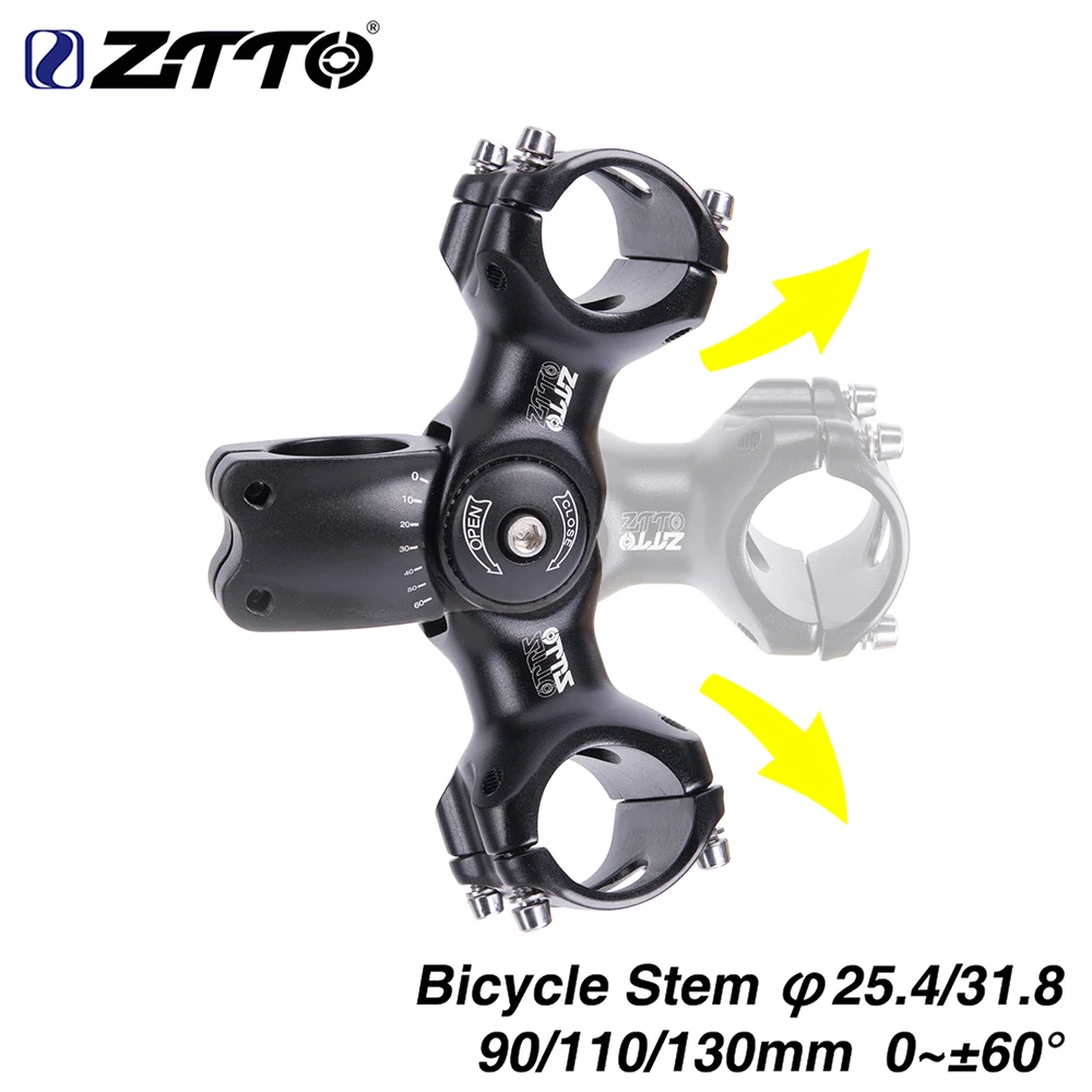 Tige de guidon réglable pour vélo de route VTT ZTTO 60° 31,8