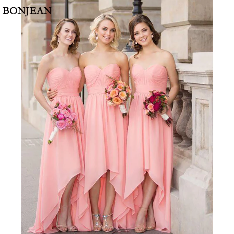 Bridesmaids dresses sweetheart neckline chiffon high low bridesmaid dresses chiffon gown Custom color and custom sizes Bridesmaids dresses sweetheart neckline chiffon high low bridesmaid dresses chiffon gown Custom color and custom sizes