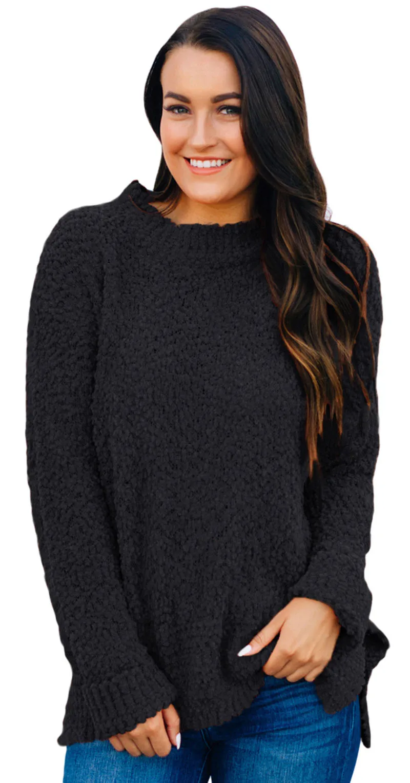 Black-Cozy-Fall-Popcorn-Pullover-Sweater-LC251510-2-1