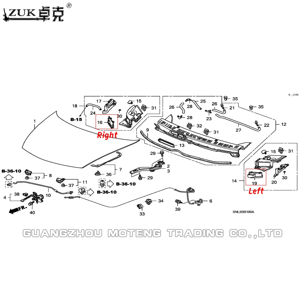 ZUK левый и правый крышкой, капота верхней части Панель Крышка для HONDA CIVIC FA1 FD1 FD2 2006 2007 2008 2009 2010 2011 CIVIC Hybrid