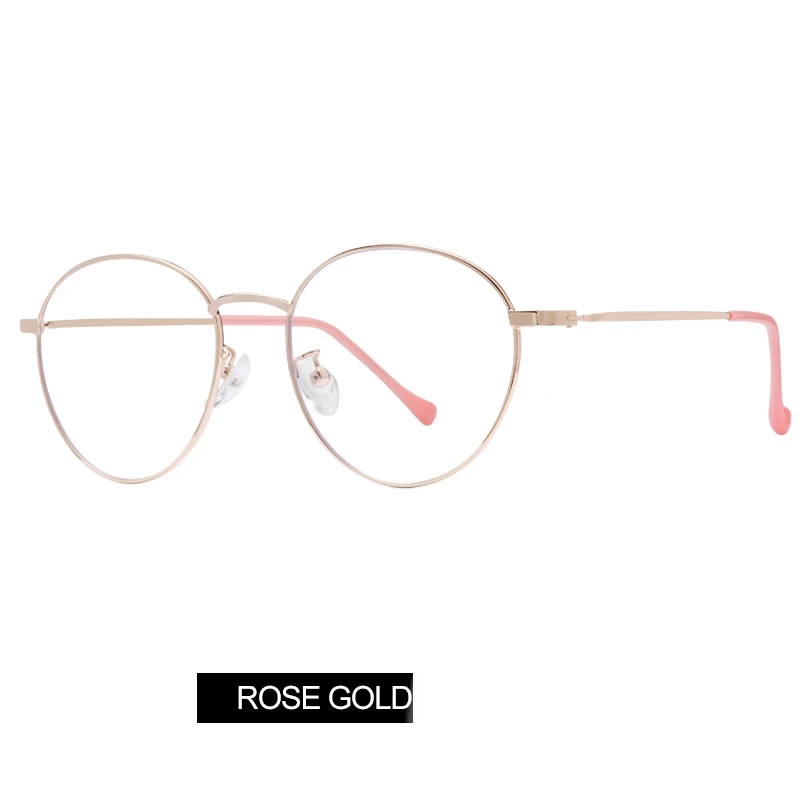 Women Anti-blue glasses 2pcs a lot Black Gold Silver Rose RFG1911N - Цвет оправы: rose. gold