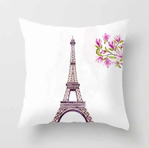 Европейский стиль, подушка с изображением Лондона, Тауэрский мост, романтическое розовое украшение, для маленькой девочки, цветочный сад, Париж, постельные принадлежности, квадратная подушка, стул - Цвет: AA3
