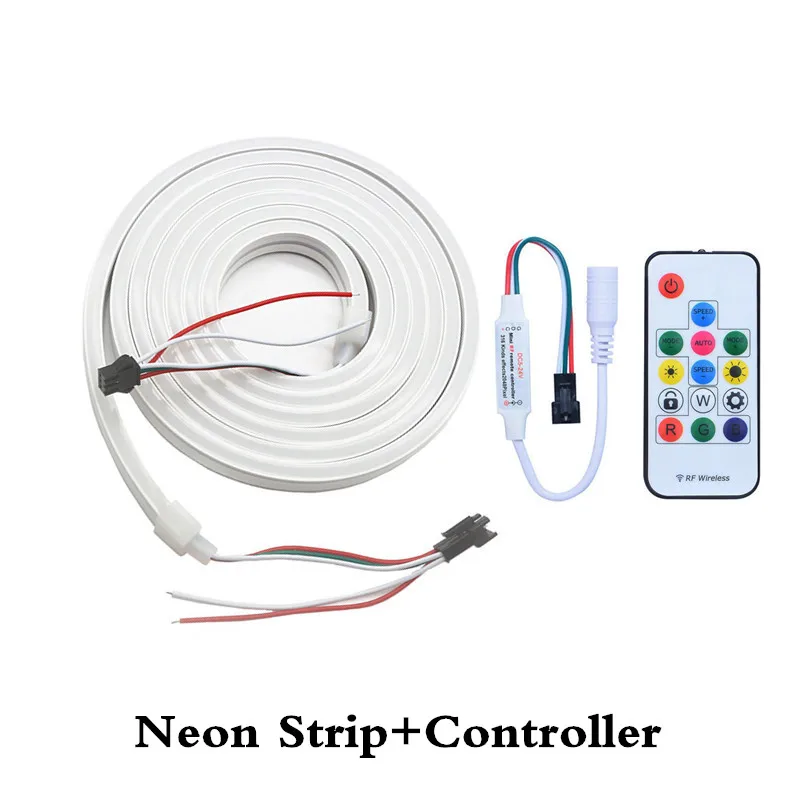 2 м RGB led Neon pixel Rope DC 5 В WS2812B WS2812 водонепроницаемая лампа дневного света лента полноцветный пиксельный адресуемый индивидуально неоновый свет