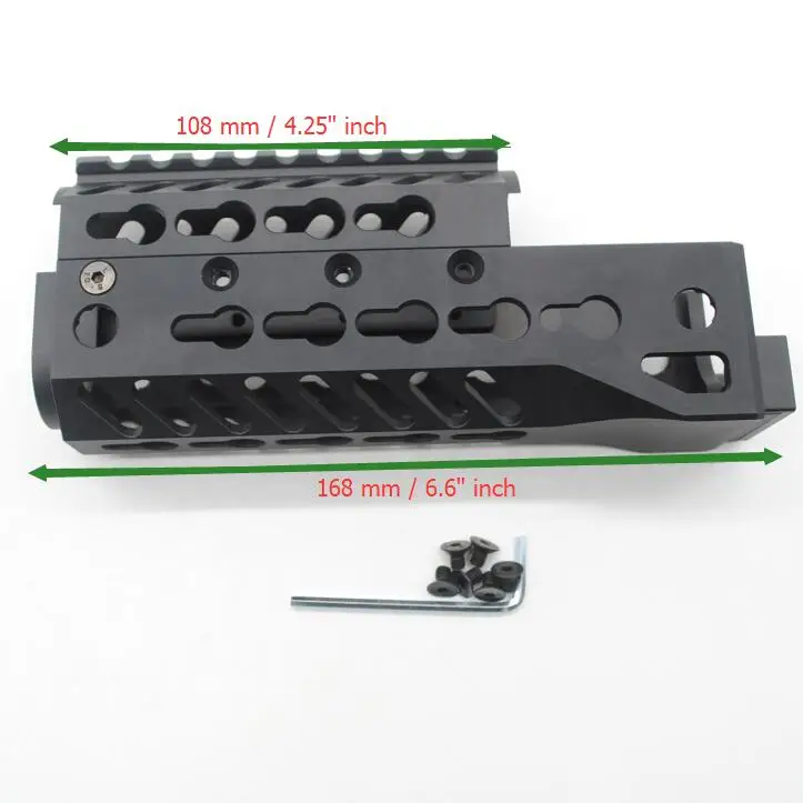 Aplus 6,5 ''дюймовый AK дизайн Keymod Handguard Rail Free Float Picatinny Mount System_ черный анодированный AK 47 две части