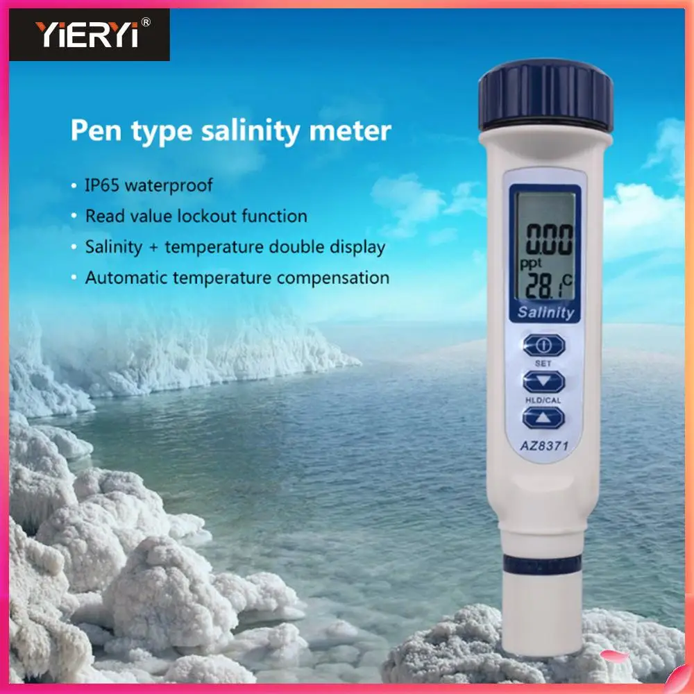 

Yieryi AZ8371 IP65 Water Proof Salinometer Conductivity LCD Conductivity Pen type Seawater Tester Salinity Detector