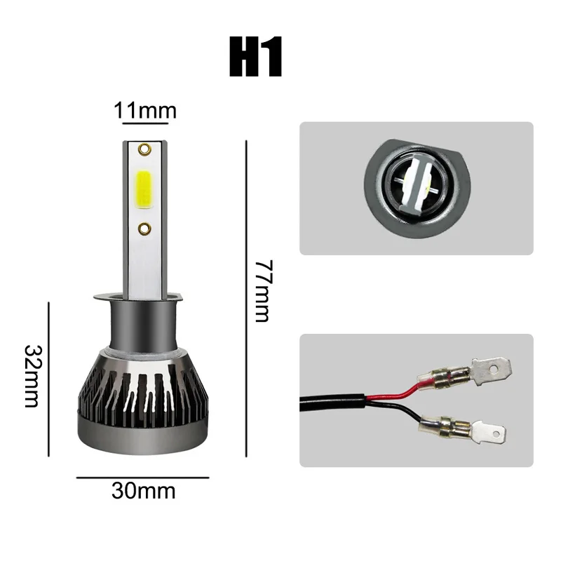 2 шт. автомобилей головной светильник мини H7 светодиодный лампы H1 H8 H11 комплект фар 9005 HB3 9006 HB4 6000 К автомобильный светильник весом 9-36V светодиодный лампы 36 Вт 6000LM