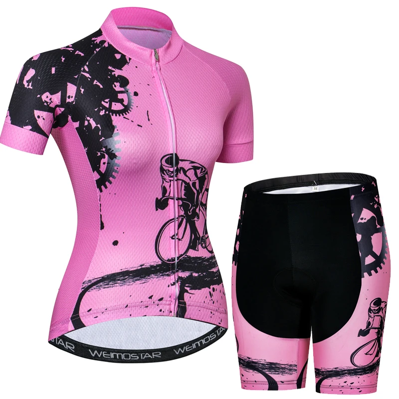 2021 Women Cycling Jersey mtb Bike Jersey Shorts Set Gel Pad Short