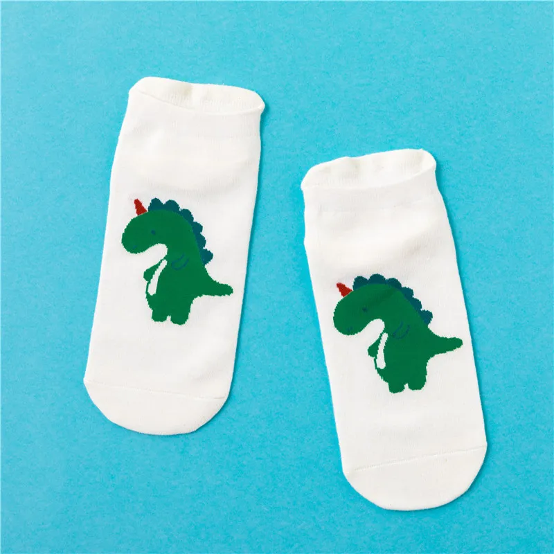 Высокое качество, новые модные носки для девочек с изображением животных, лисы, динозавра - Цвет: Синий