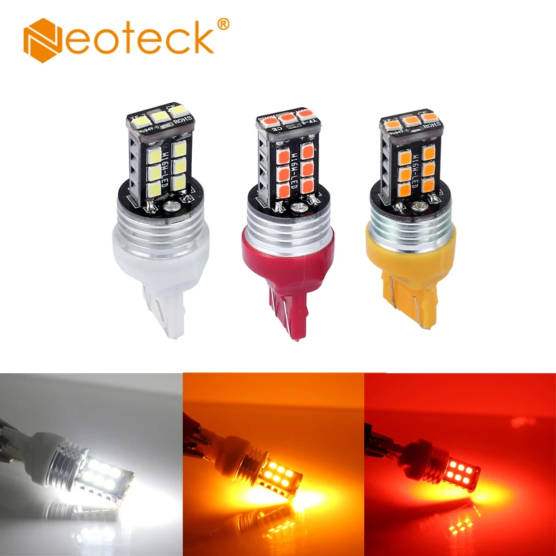 Neoteck 2 предмета T20 7440 7443 15 светодиодный поворотник Lampdas красный цвет: желтый белый