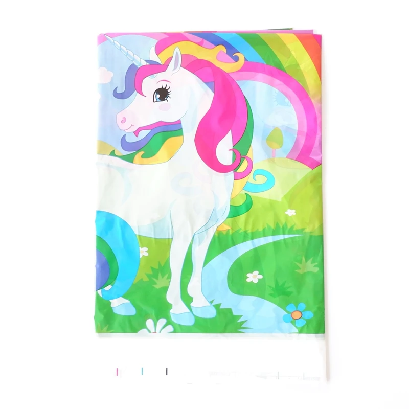 

1Pcs Disposable Plastic Table Cloth Cartoon Unicorn Table Cover Tablecloth Kid Boy Happy Birthday Party Decor Supplies 180*108cm