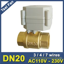 AC110V-230V TF Electric Ball Valve TF20-B2-C BSP/NPT 3/4'' brass Valve 2-Way DN20 Automated Valve 3 Wires For Water Application