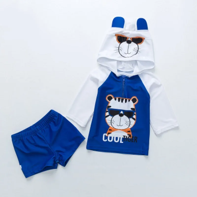 

Baby Kids Boys Swimwear Tiger Cool Children Quick drying Swimsuit 1-6y Swimming Suits Sunscreen Beach Bathing Suit Two Piece Set